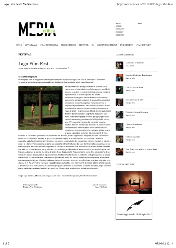 Lago Film Fest | Mediacritica