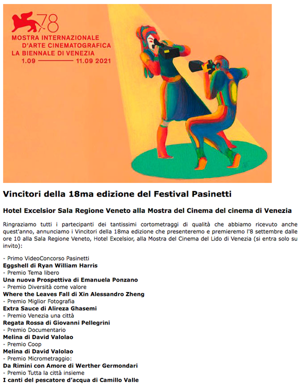 Premio Pasinetti 2021 Vincitori